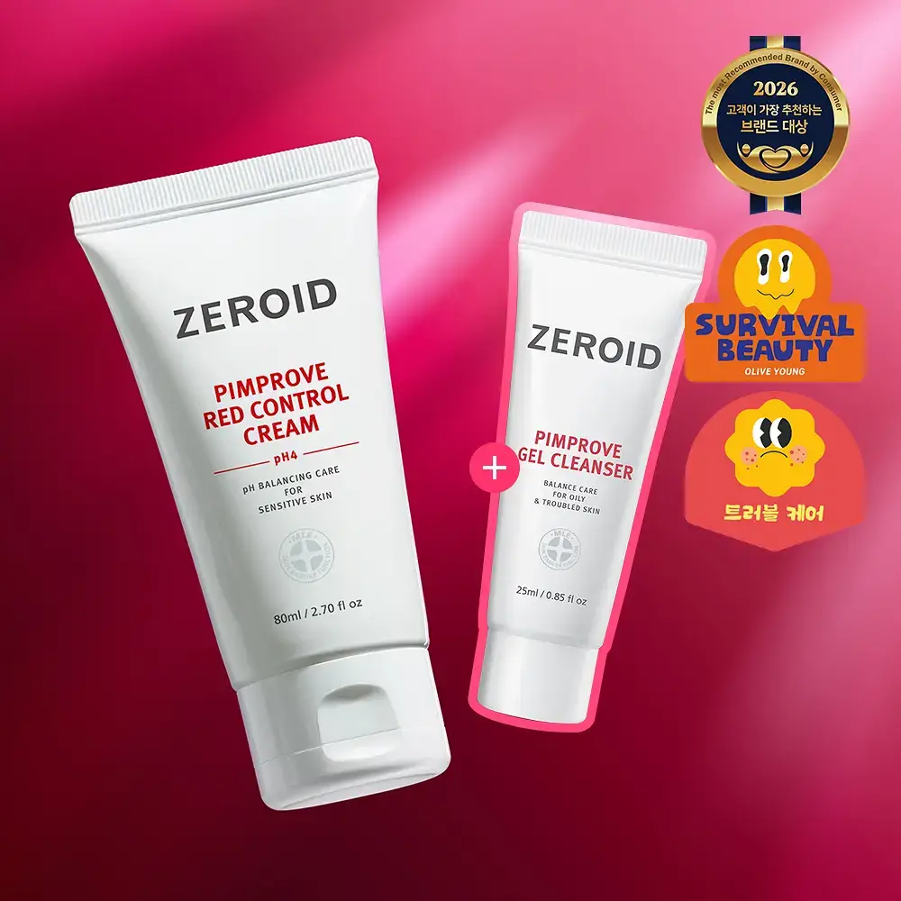 [트러블피부 추천] 제로이드 핌프로브 레드 컨트롤 크림 pH4 80ml 기획 (+ 젤클렌저 25ml)